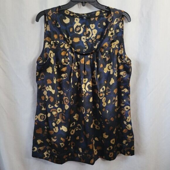 Apt. 9 Dressy Tank Top Sleeveless Metallic XL print fancy Summer Scoop Neck EUC - Picture 4 of 10